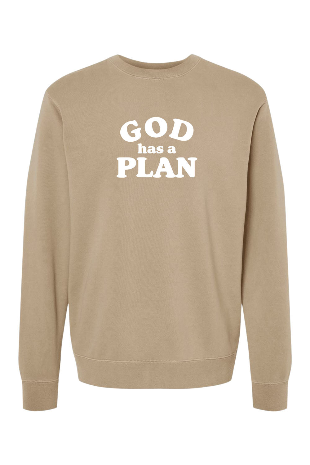God has a Plan Unisex Pigment-Dyed Crewneck Sweatshirt
