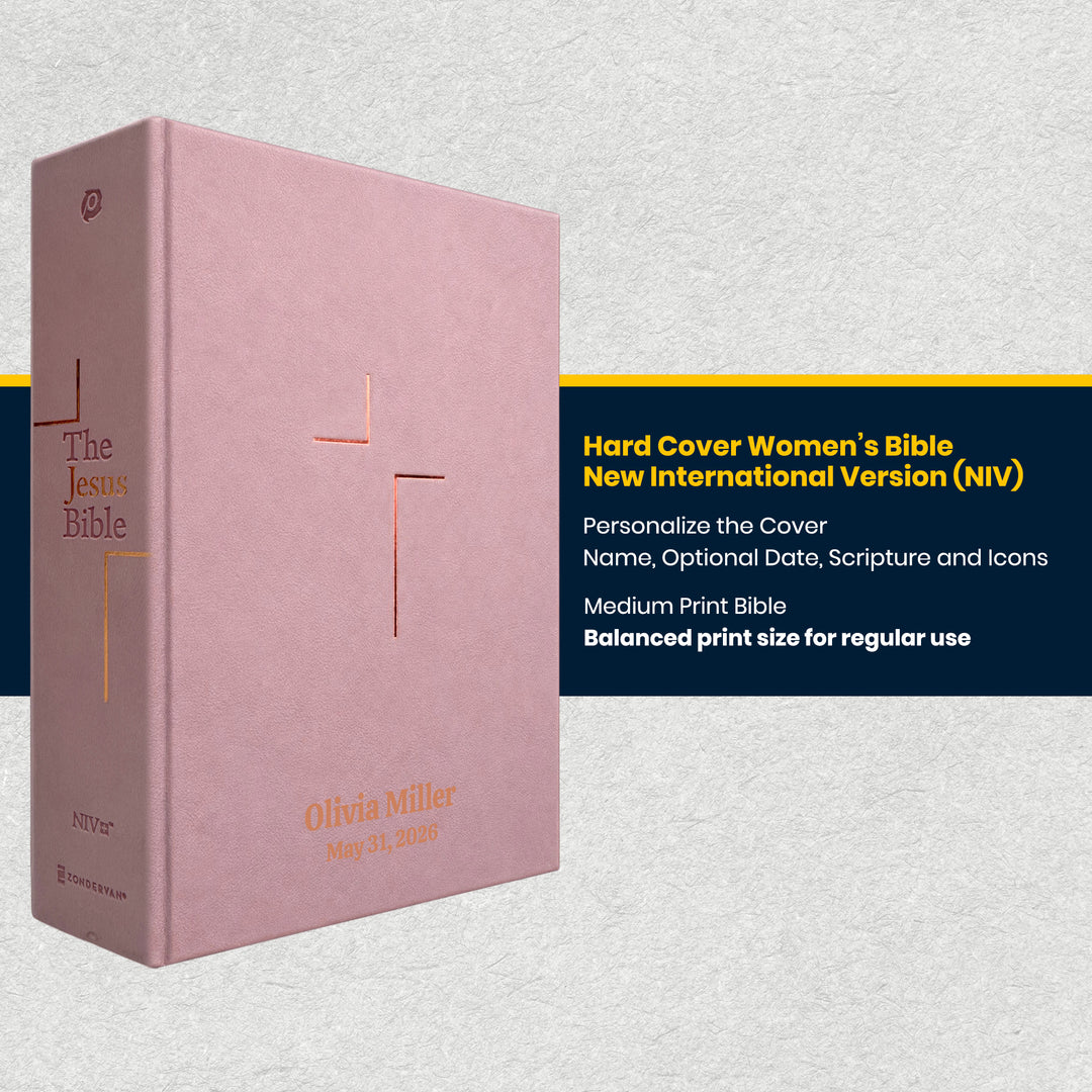 Personalize Pink NIV Hardcover The Jesus Bible Edition Comfort Print