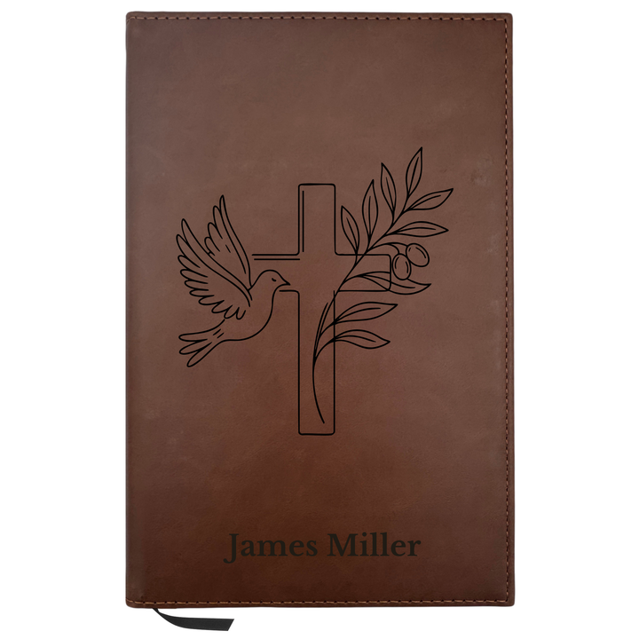 Personalized Brown Leatherette Journal Notebook | Blessings Collection