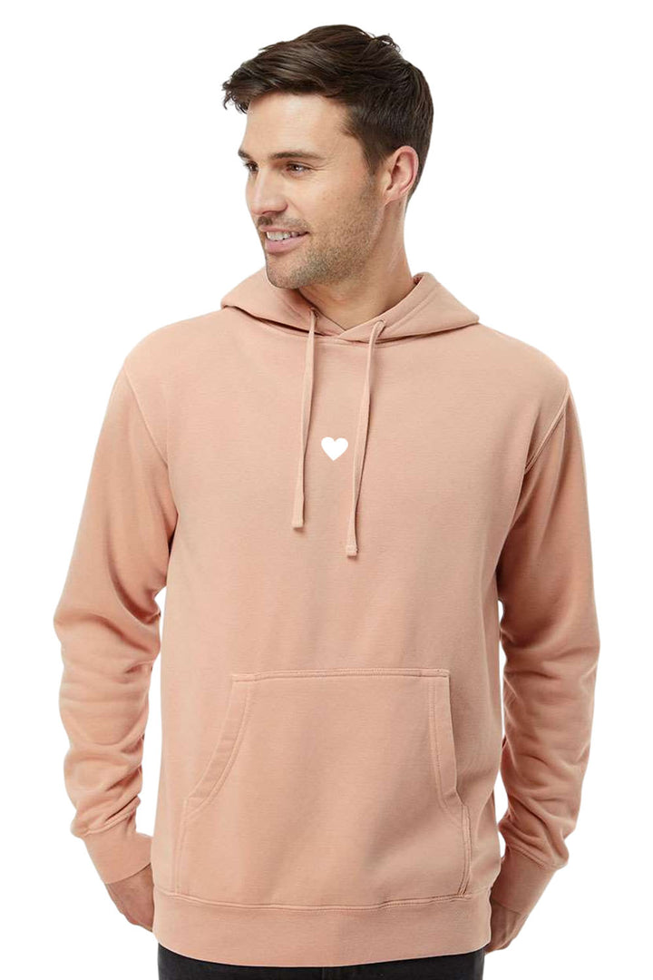 Heart Unisex Pigment-Dyed Hoodie Sweatshirt