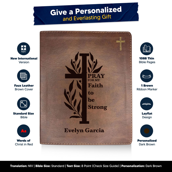NIV Brown Standard Size Journaling Holy Bible Medium Print | Reeds Cross