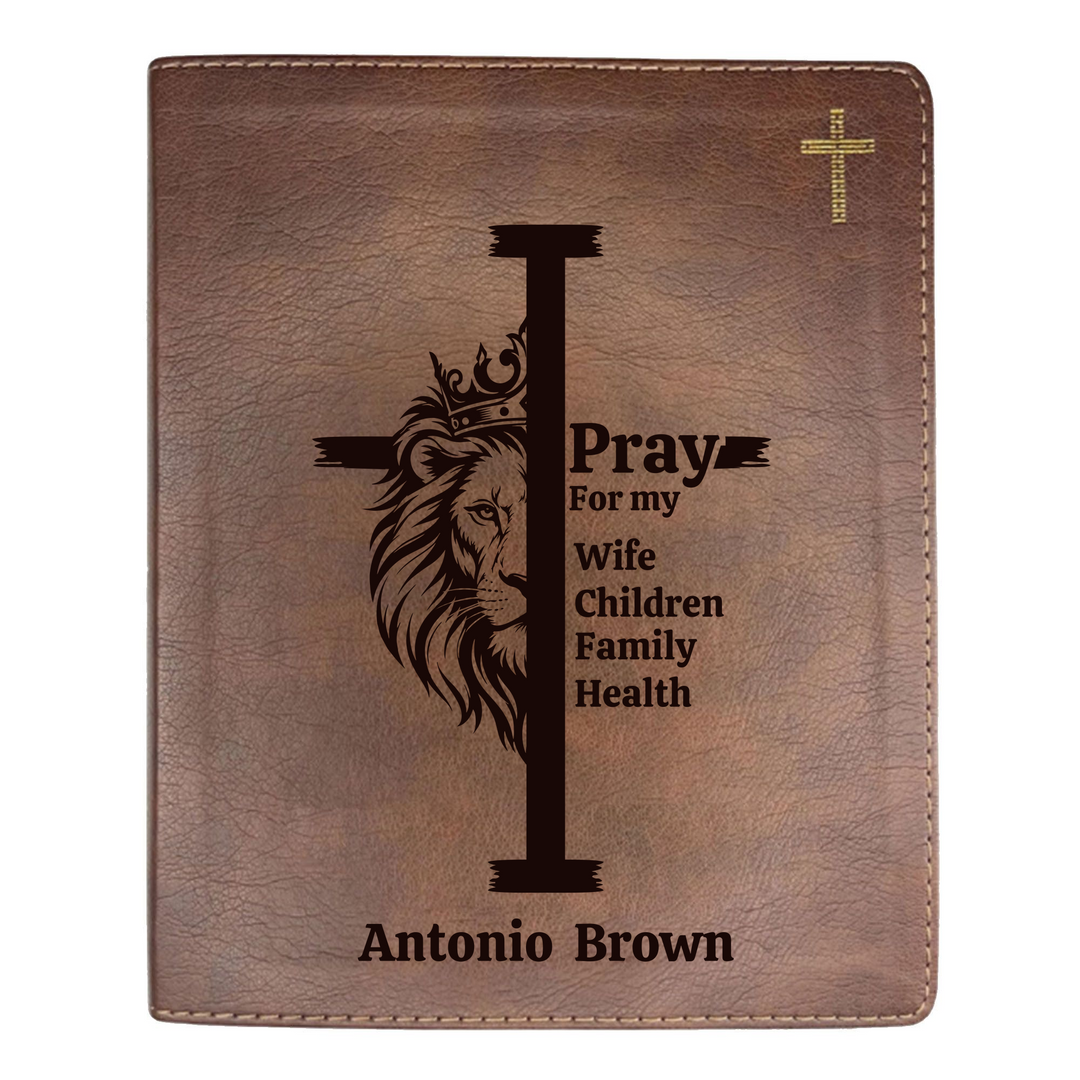 NIV Brown Standard Size Journaling Holy Bible Medium Print | Regal Lion Cross