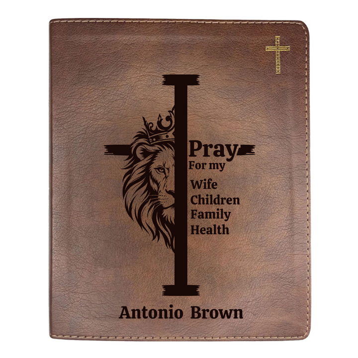 NIV Brown Standard Size Journaling Holy Bible Medium Print | Regal Lion Cross