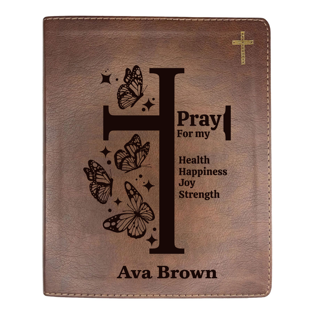 NIV Brown Standard Size Journaling Holy Bible Medium Print | Butterflies Cross