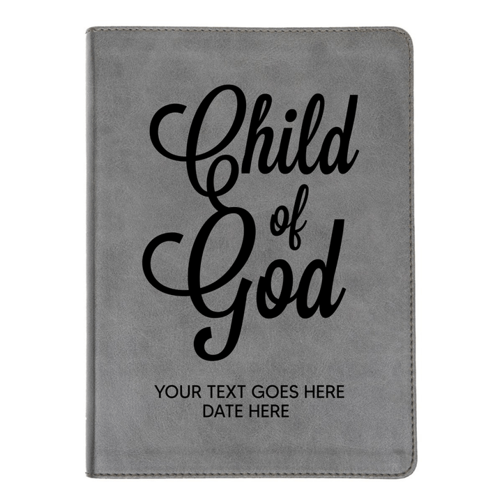 Personalized CSB He Reads Truth Community Study Bible Faux Leather Medium Print Size FULL COVER with Child of God Gray| Shepherds Shelf