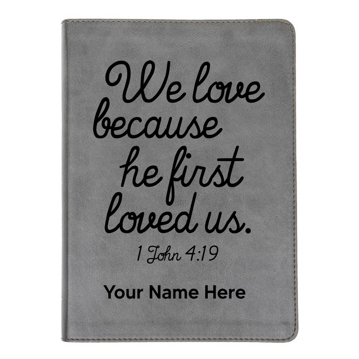 CSB He Reads Gray Study Size Holy Bible Medium Print | 1 John 4:19