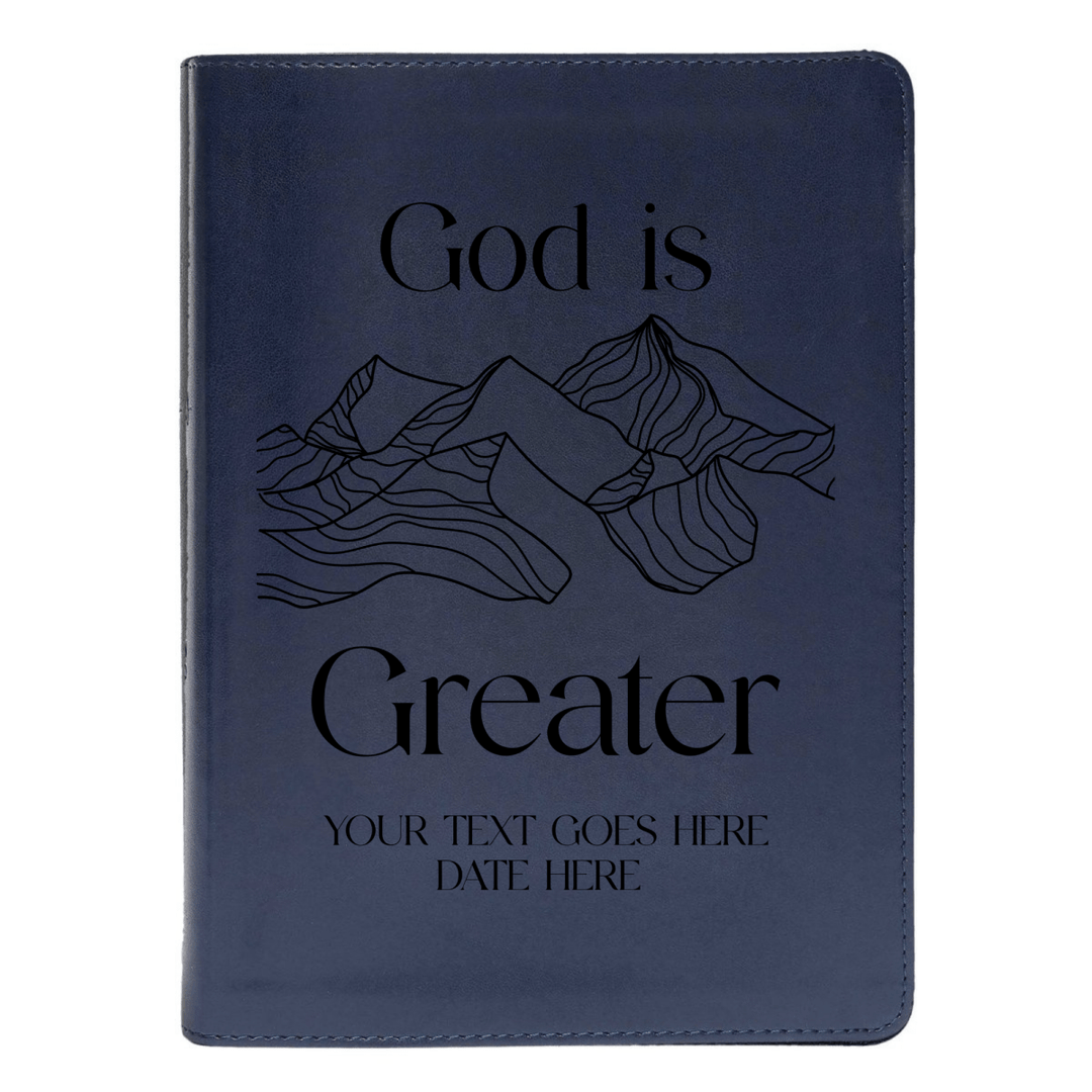 Personalized CSB She Reads Truth Community Study Bible Faux Leather Medium Print Size FULL COVER with God is Greater Blue | Shepherds Shelf