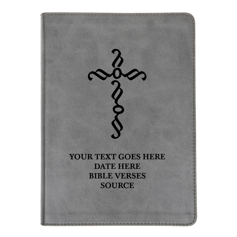 CSB He Reads Gray Study Size Holy Bible Medium Print | Pen Stroke Cross