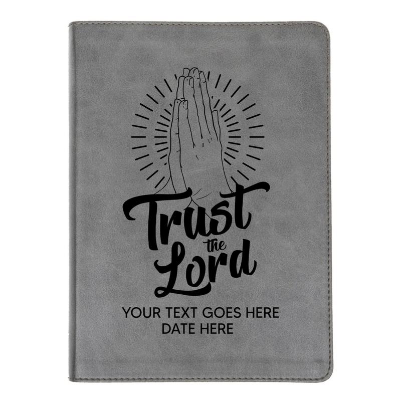 Personalized CSB He Reads Truth Community Study Bible Faux Leather Medium Print Size FULL COVER with Trust the Lord Gray| Shepherds Shelf