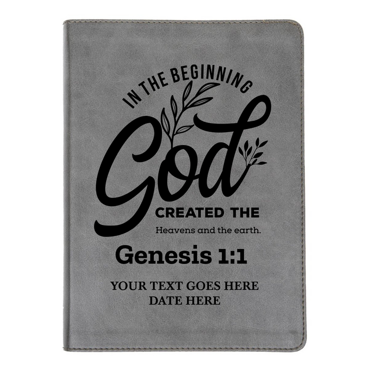 Personalized CSB He Reads Truth Community Study Bible Faux Leather Medium Print Size FULL COVER with Genesis 1:1 Gray | Shepherds Shelf