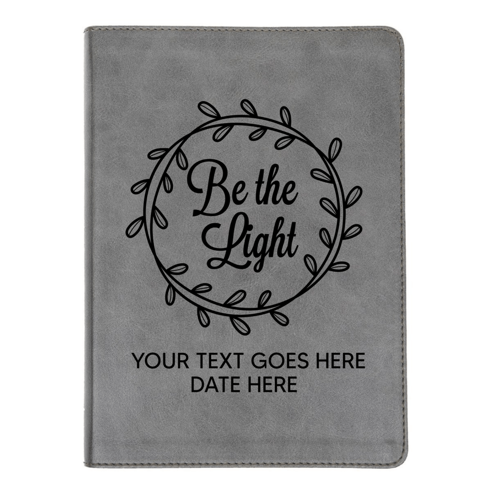 Personalized CSB He Reads Truth Community Study Bible Faux Leather Medium Print Size FULL COVER with Be the Light Gray| Shepherds Shelf