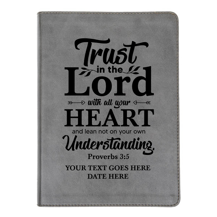 Personalized CSB He Reads Truth Community Study Bible Faux Leather Medium Print Size FULL COVER with Proverbs 3:5 Gray | Shepherds Shelf