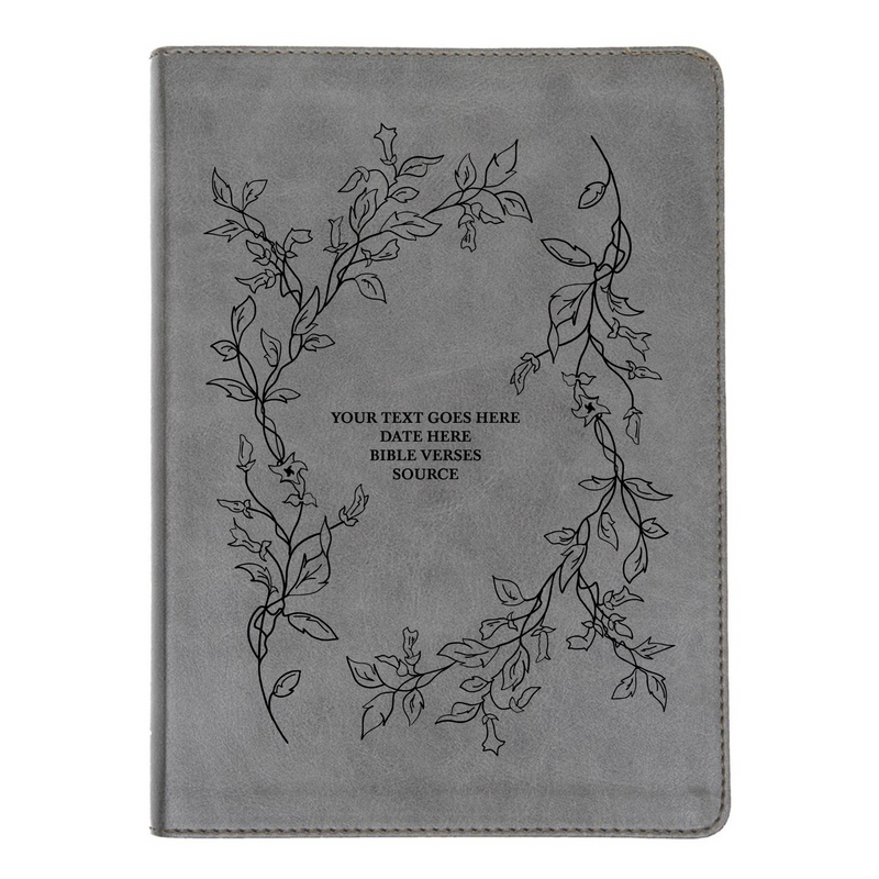CSB He Reads Gray Study Size Holy Bible Medium Print | Floral Vines