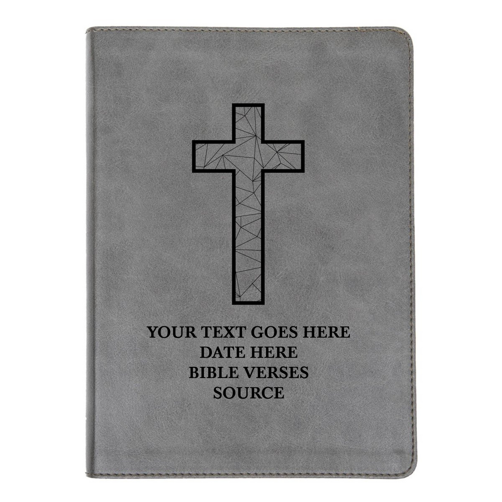 CSB He Reads Gray Study Size Holy Bible Medium Print | Geometric Cross