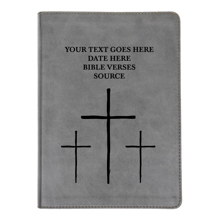 CSB He Reads Gray Study Size Holy Bible Medium Print | The Three cross