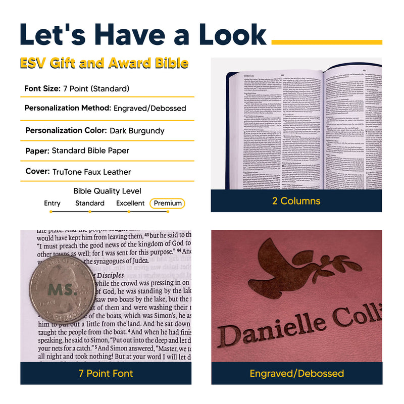 ESV Burgundy Standard Size TruTone Holy Bible Small Print