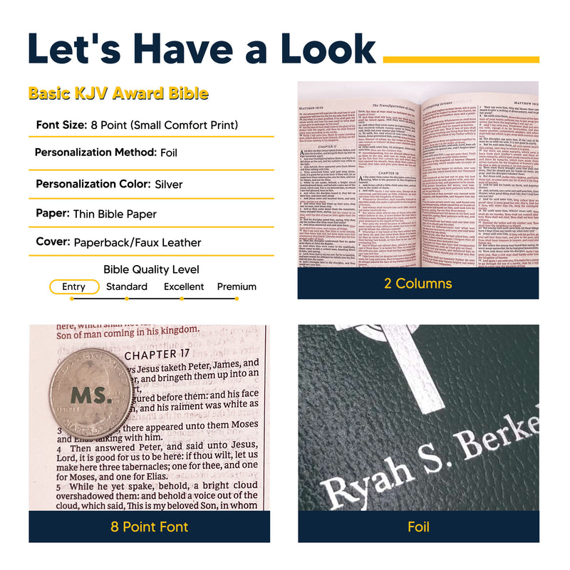 KJV Green Standard Size Holy Bible Small Print