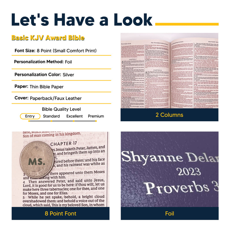 KJV Purple Standard Size Holy Bible Small Print