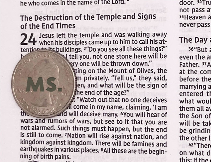 Print sample for this Bible
