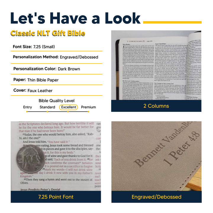 Personalized Taupe NLT Trutone Bible | Shepherds Shelf