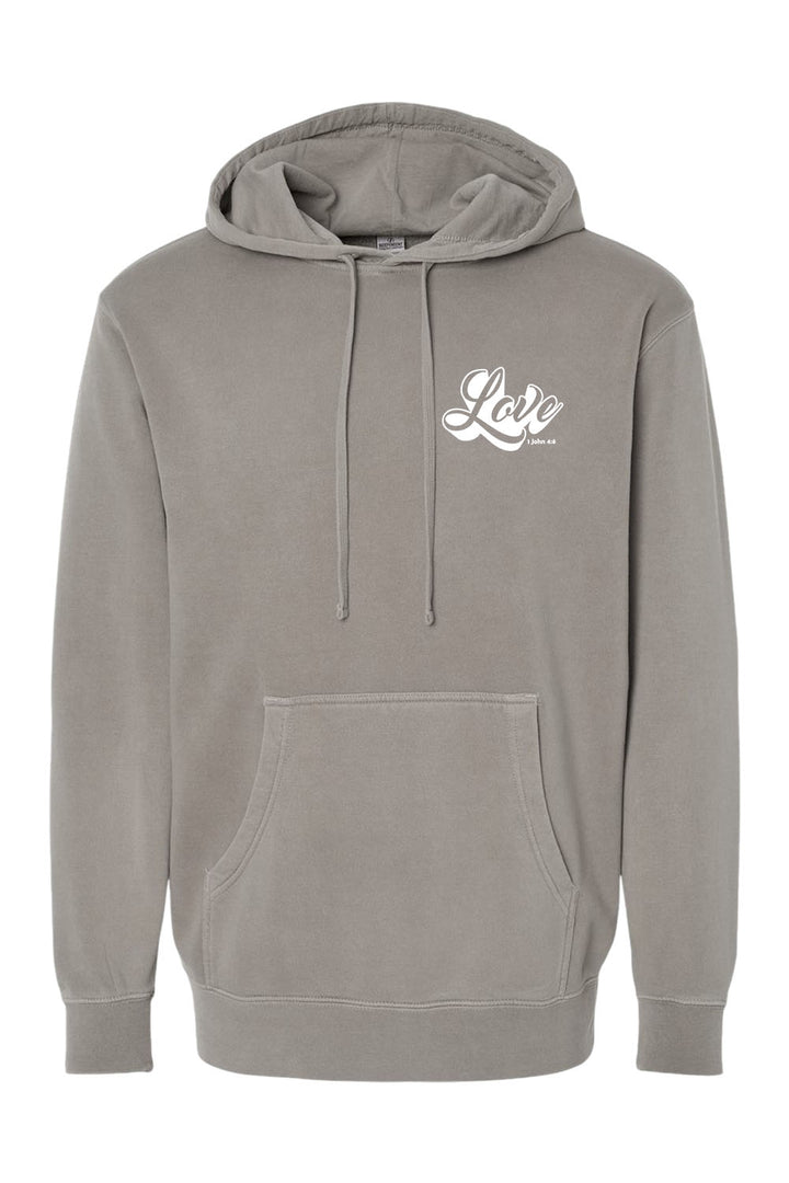 LOVE Unisex Pigment-Dyed Hoodie Sweatshirt