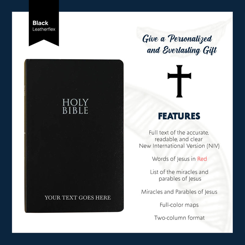 NIV Black Standard Size Holy Bible Small Print