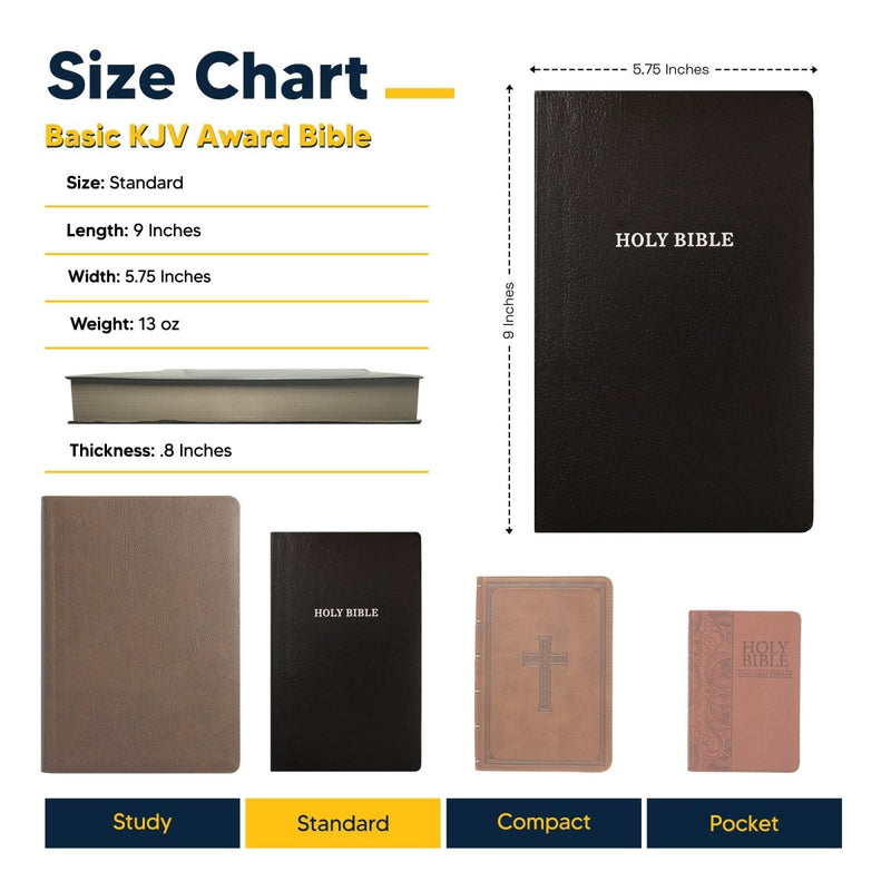 KJV Black Standard Size Holy Bible Small Print