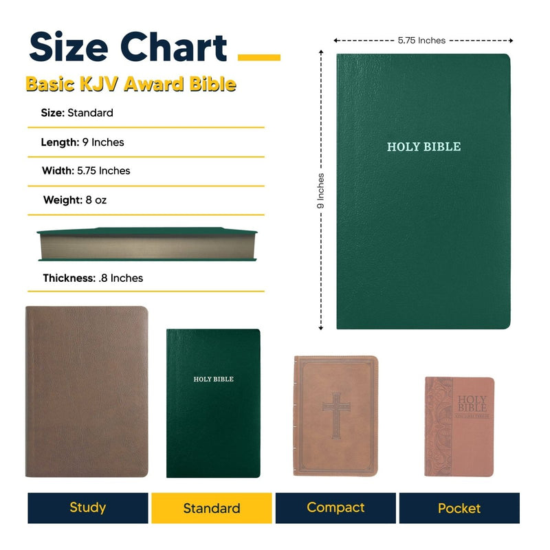 KJV Green Standard Size Holy Bible Small Print