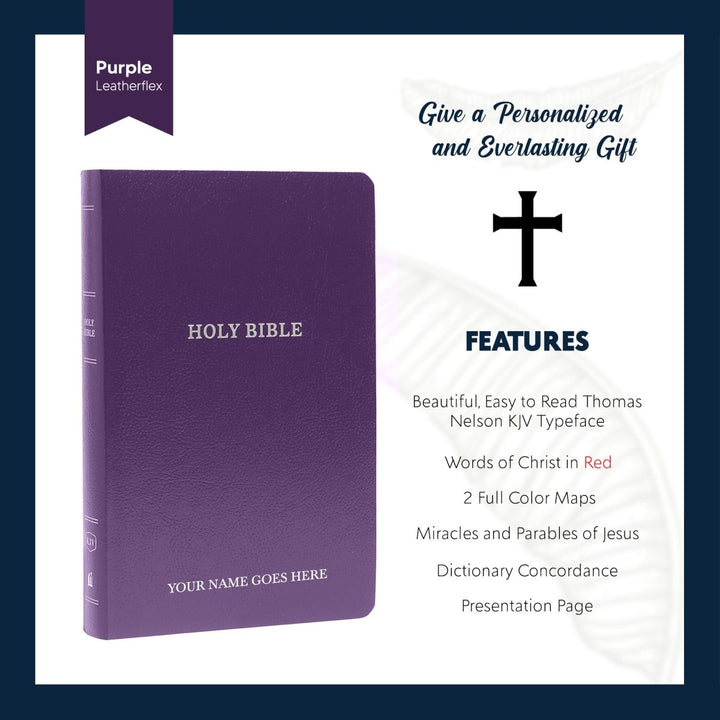 Personalized KJV Small Print Purple Bible with God Bless America Design | Shepherds Shelf