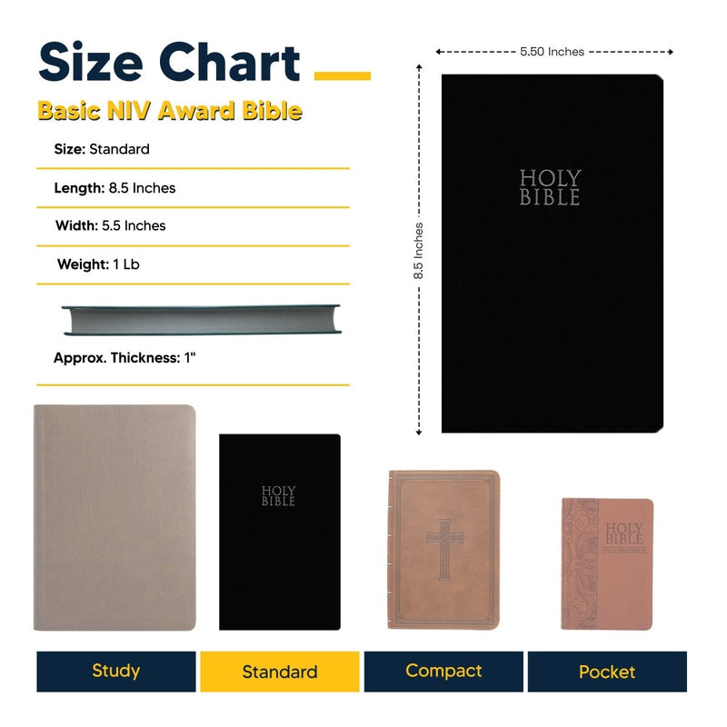 NIV Black Standard Size Holy Bible Small Print