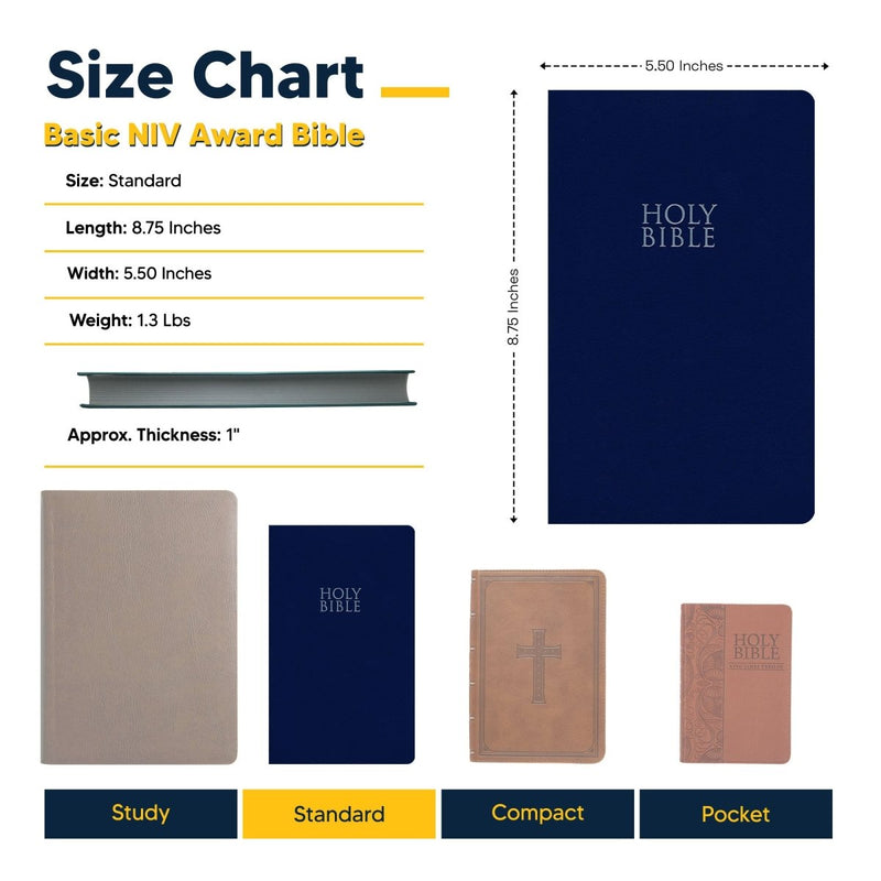 NIV Blue Standard Size Holy Bible Small Print