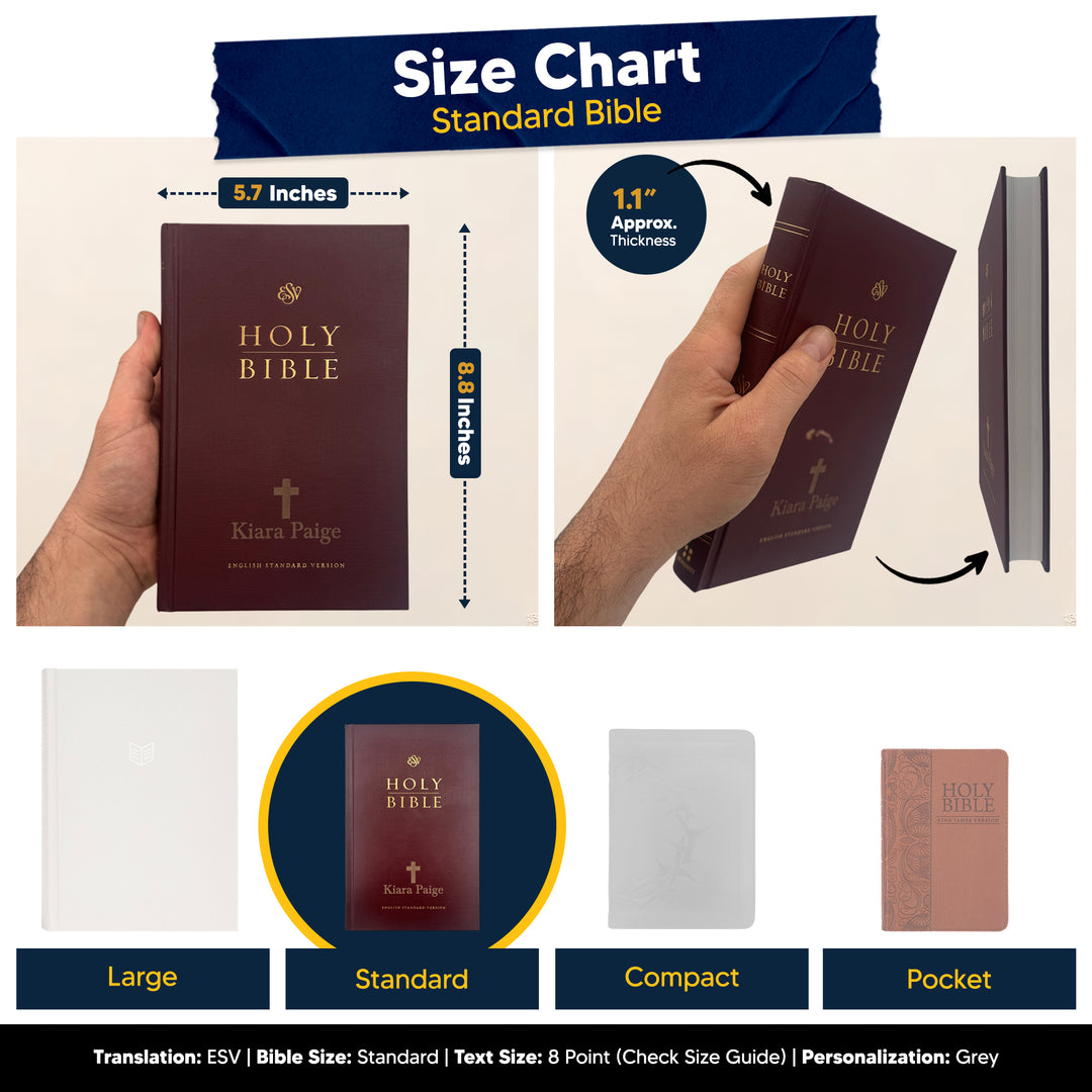 Custom Personalized ESV Church Bible Hardcover Small Print Burgundy