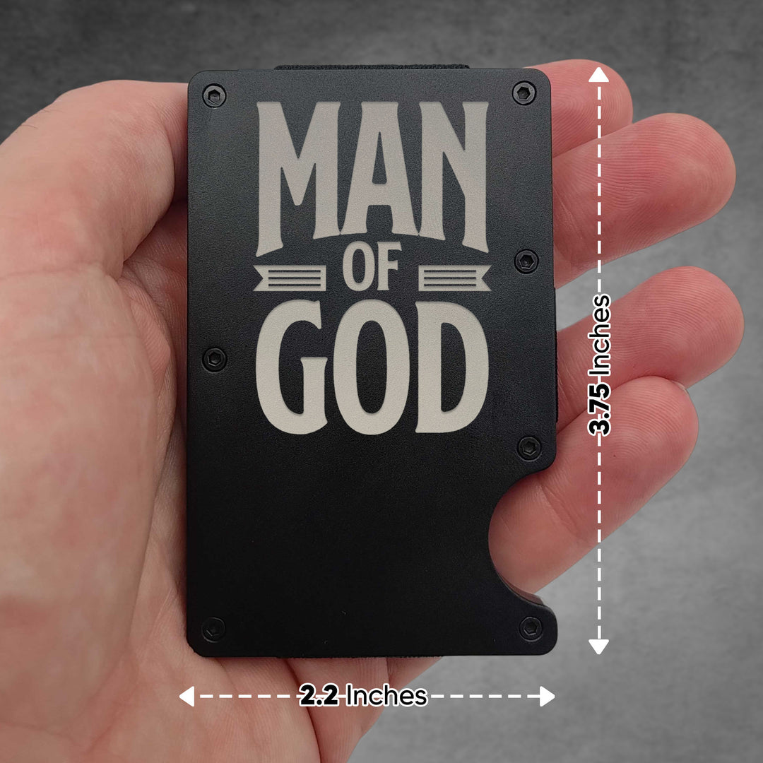 Custom Thin Metal Wallet Proverbs with 13:22 | Children's Inheritance | Black