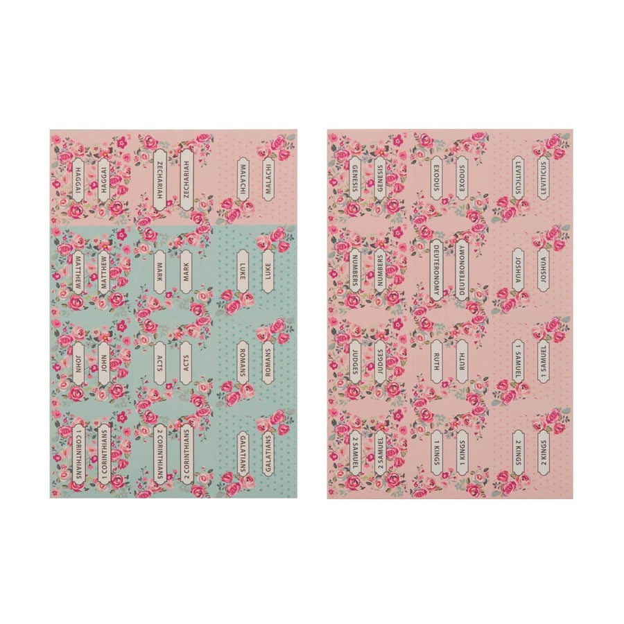 Bible Indexing Tabs Floral Pink/Blue | Shepherds Shelf - Shepherds Shelf