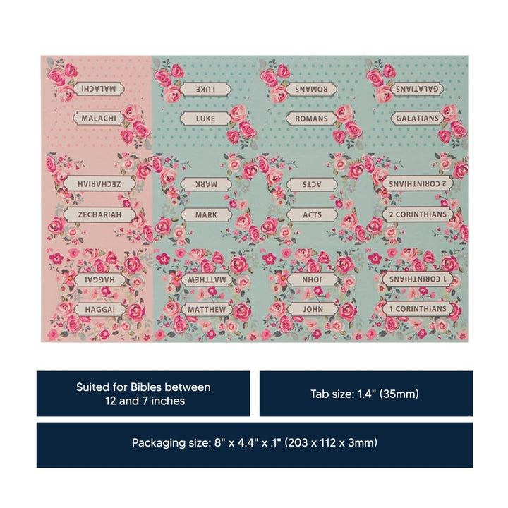 Bible Indexing Tabs Floral Pink/Blue | Shepherds Shelf - Shepherds Shelf