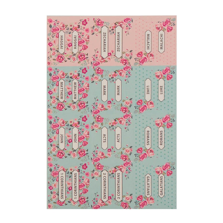 Bible Indexing Tabs Floral Pink/Blue | Shepherds Shelf - Shepherds Shelf