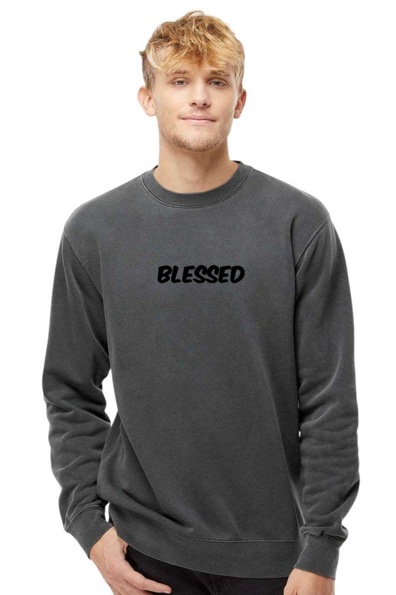 Blessed Unisex Pigment - Dyed Crewneck Sweatshirt - Shepherds Shelf