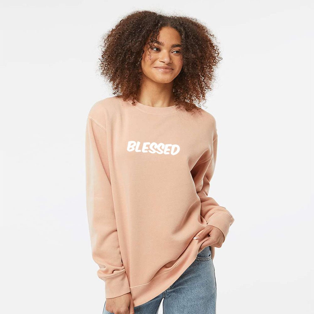 Blessed Unisex Pigment - Dyed Crewneck Sweatshirt - Shepherds Shelf
