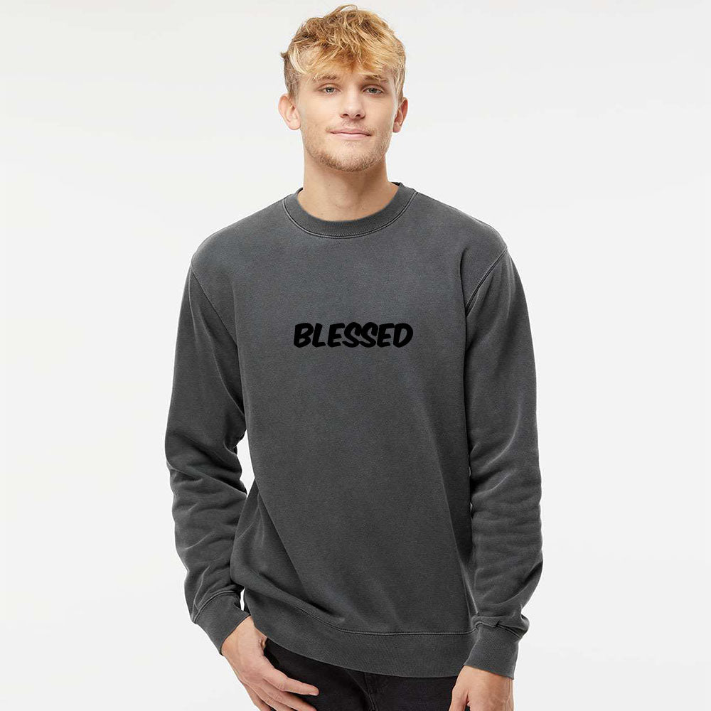 Blessed Unisex Pigment - Dyed Crewneck Sweatshirt - Shepherds Shelf