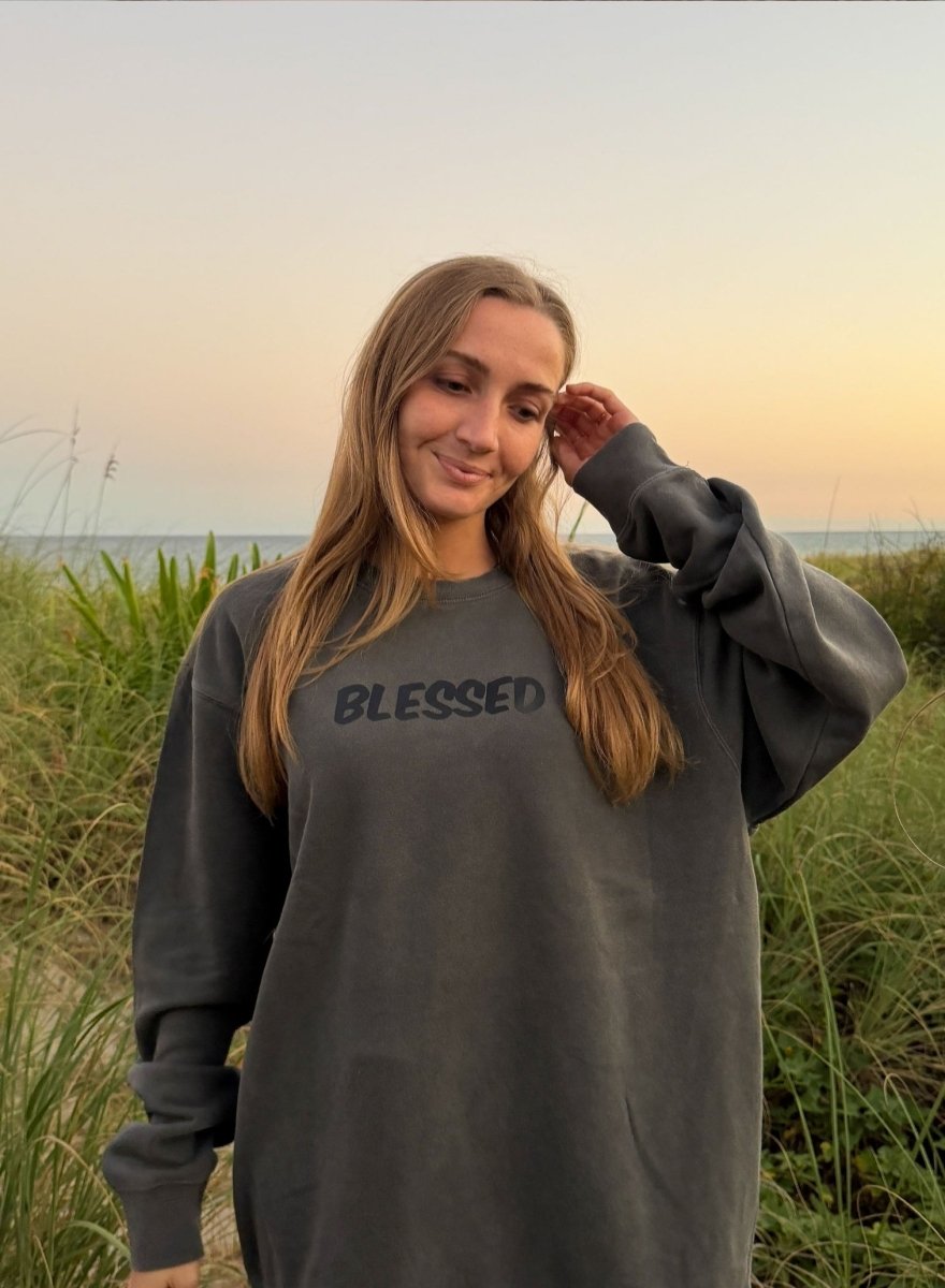 Blessed Unisex Pigment - Dyed Crewneck Sweatshirt - Shepherds Shelf