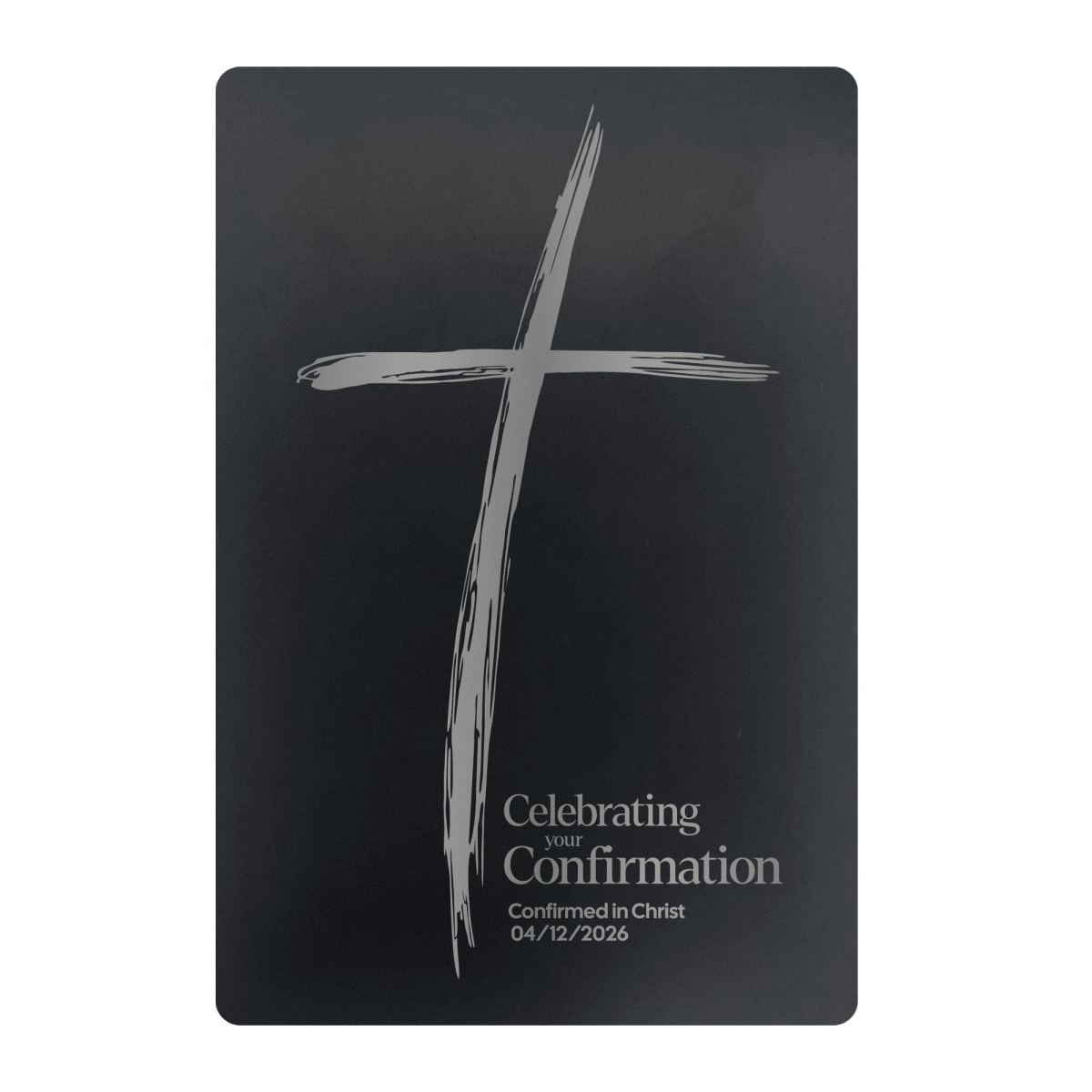 Brush Confirmation Metal Pocket Prayer Card – Christian Gift, Black Engraved Message Card - Shepherds Shelf