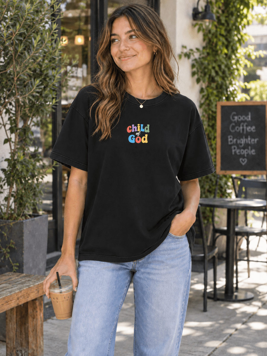 Child of God Unisex Garment-Dyed Tee — Black - Shepherds Shelf