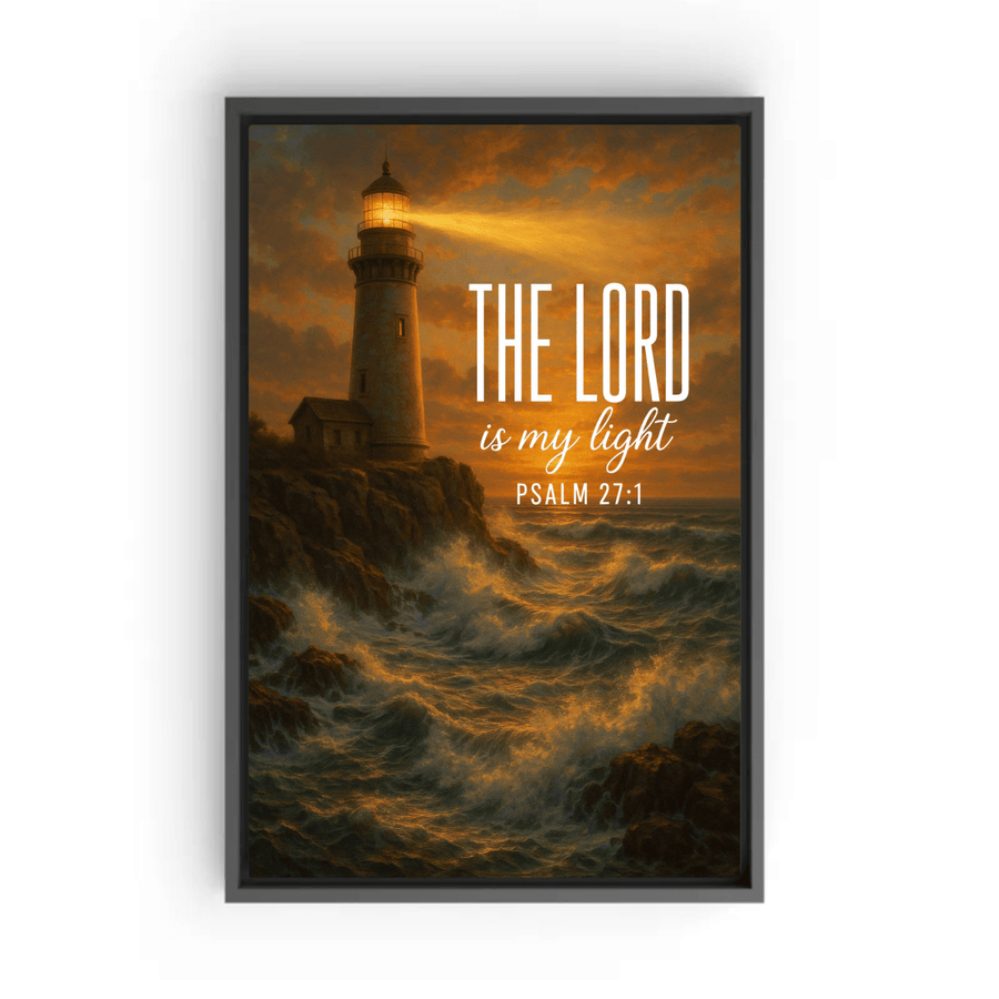 Christian Framed Canvas Wall Art - The Lord is My Light - Shepherds Shelf