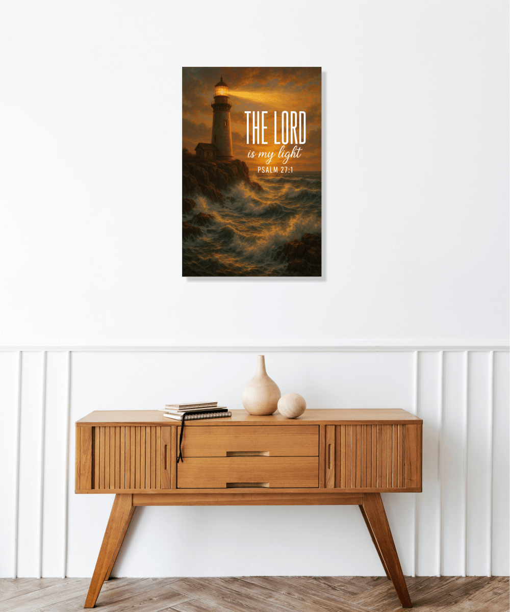 Christian Framed Canvas Wall Art - The Lord is My Light - Shepherds Shelf