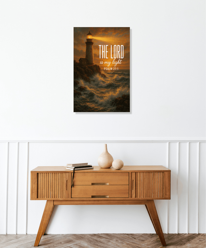 Christian Framed Canvas Wall Art - The Lord is My Light - Shepherds Shelf
