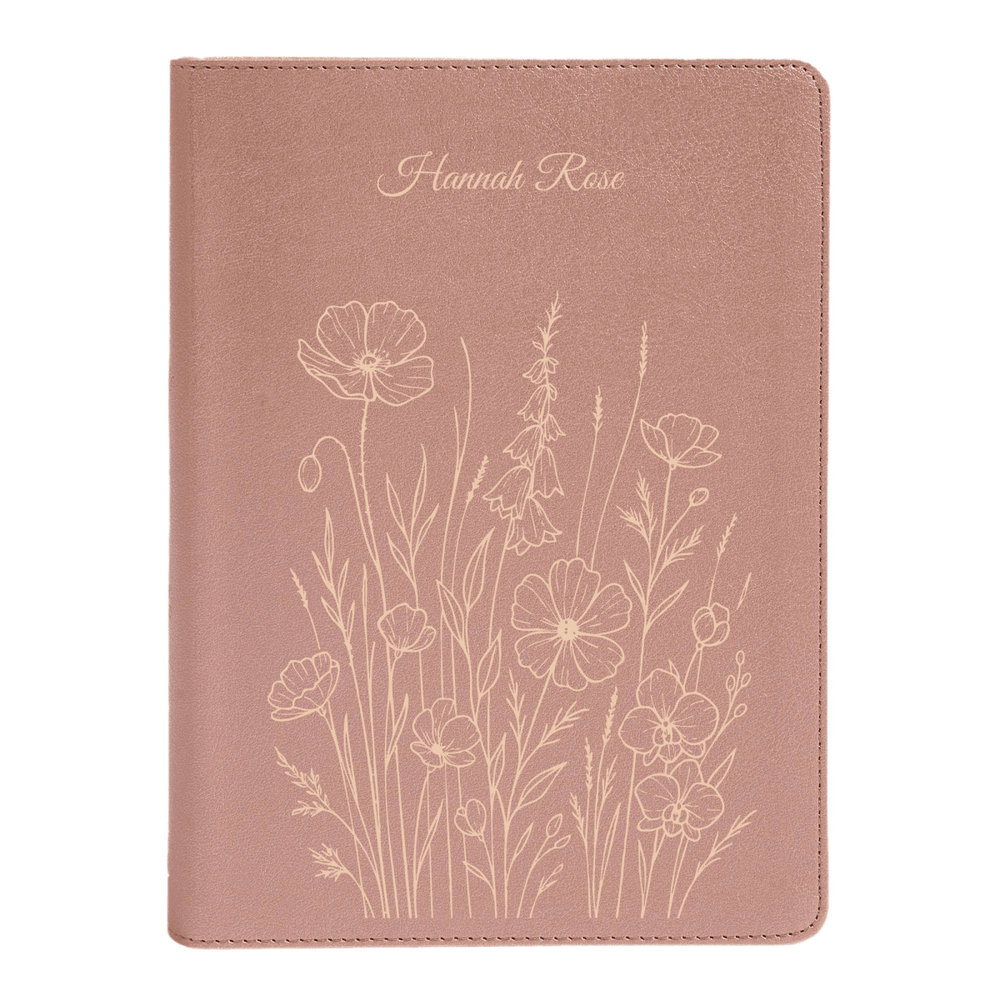 CSB She Reads Rose Gold Study Size Holy Bible Medium Print Size | Bunch of Flowers