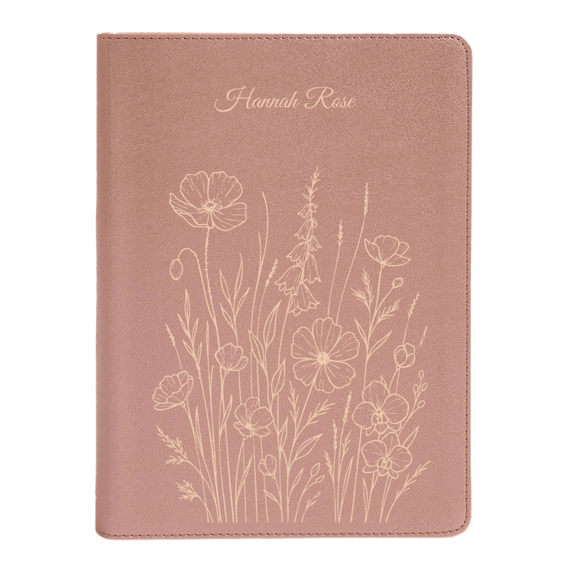 CSB She Reads Rose Gold Study Size Holy Bible Medium Print Size | Bunch of Flowers