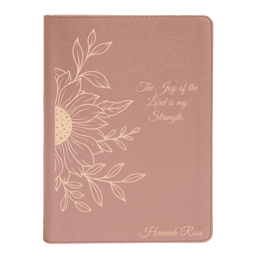 CSB She Reads Rose Gold Study Size Holy Bible Medium Print Size | Sunflower - Shepherds Shelf