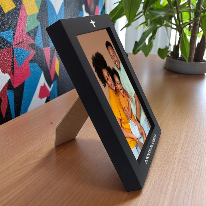 Custom Engraved Pine Wood Picture Frame – Personalized Tabletop Photo Display with Acrylic Glazing in White/Off - White | Black | Sizes: 3x5 & 5x7 - Shepherds Shelf