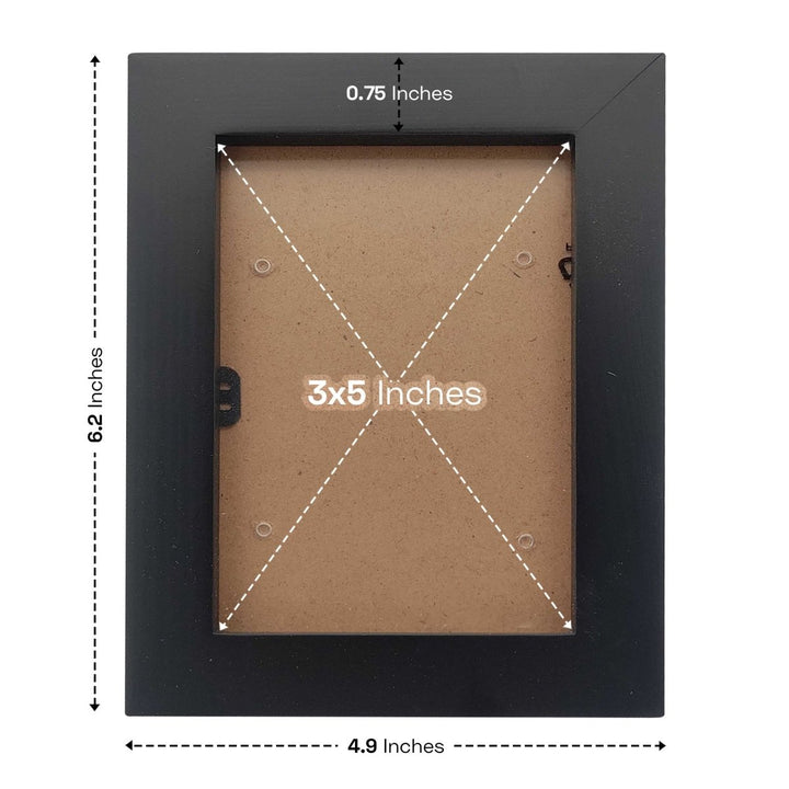 Custom Engraved Pine Wood Picture Frame with Acrylic Glazing Tabletop Frame for Photo Display | Personalized in White/Off - White | Black | 3 x 5 (Small) - Shepherds Shelf